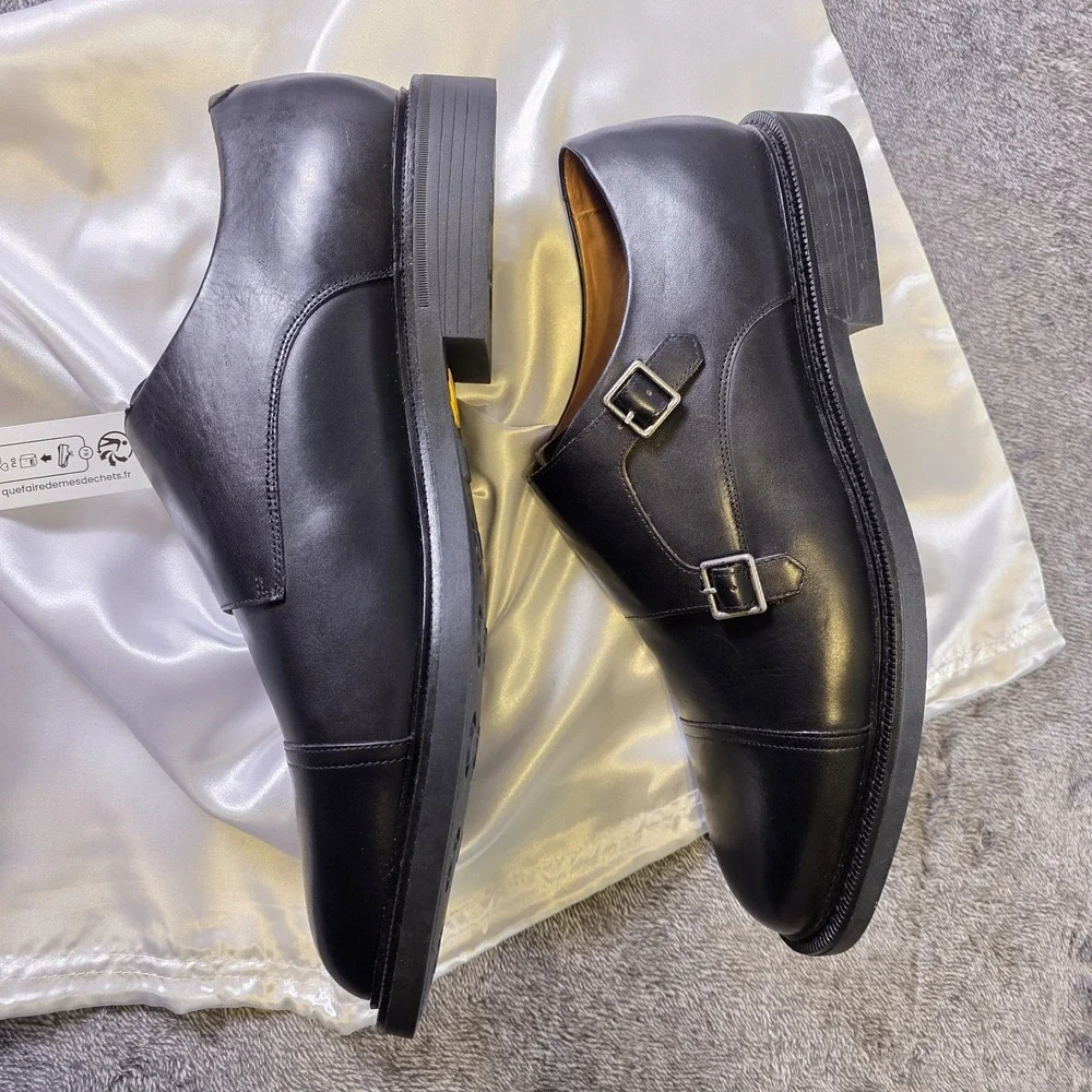 Polo Ralph Lauren Asher Double Monk Strap Oxford Leather Dress Shoes Size 14